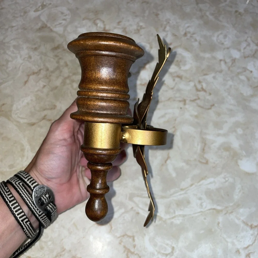 Vintage Homco MCM‎ Double Wall Sconce Candle Holder Twin Taper